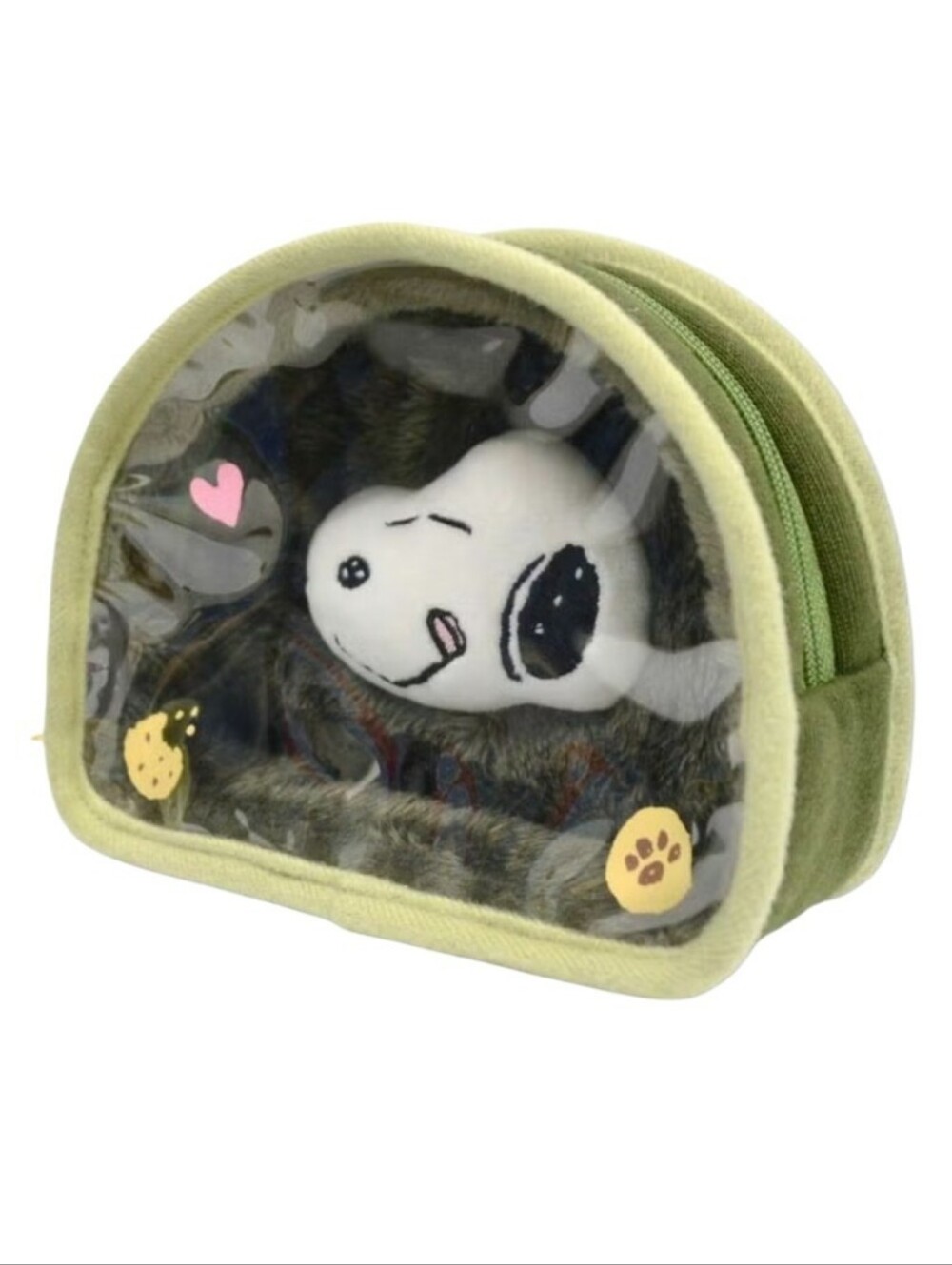 Peanuts Snoopy Plush Accessories Makeup Pouch Green White - Picture 2 of 9
